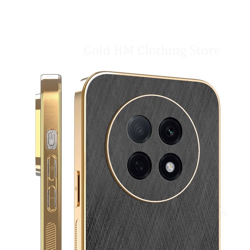 6D Plating Gold Silk Leather Texture Case For Oppo Find X8 Pro Electroplated Tough Cover For OPPO A5 Pro A3X A80 A60 A30 A79 5G