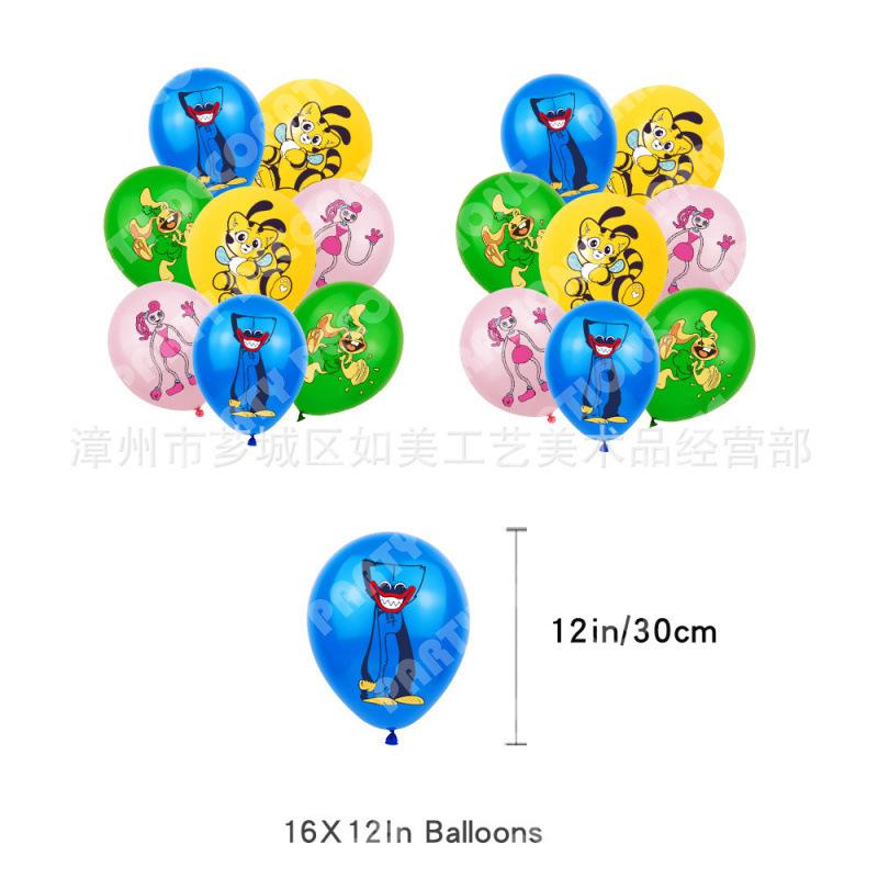 Poppy Playtime Birthday Party Decorations Kit with Banner, Cupcake Toppers, Balloons, Horror Game Theme Party Supplies for Kids