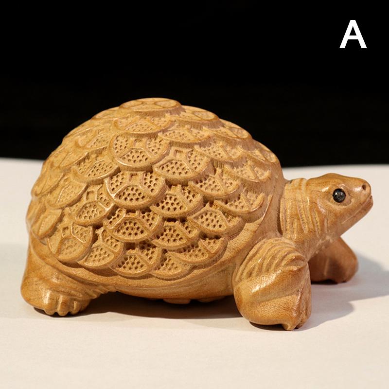 

Wood Carved Money Turtle Ornament Home Feng Shui Living Room Office Decoration Desktop Ornament Turtle Statue