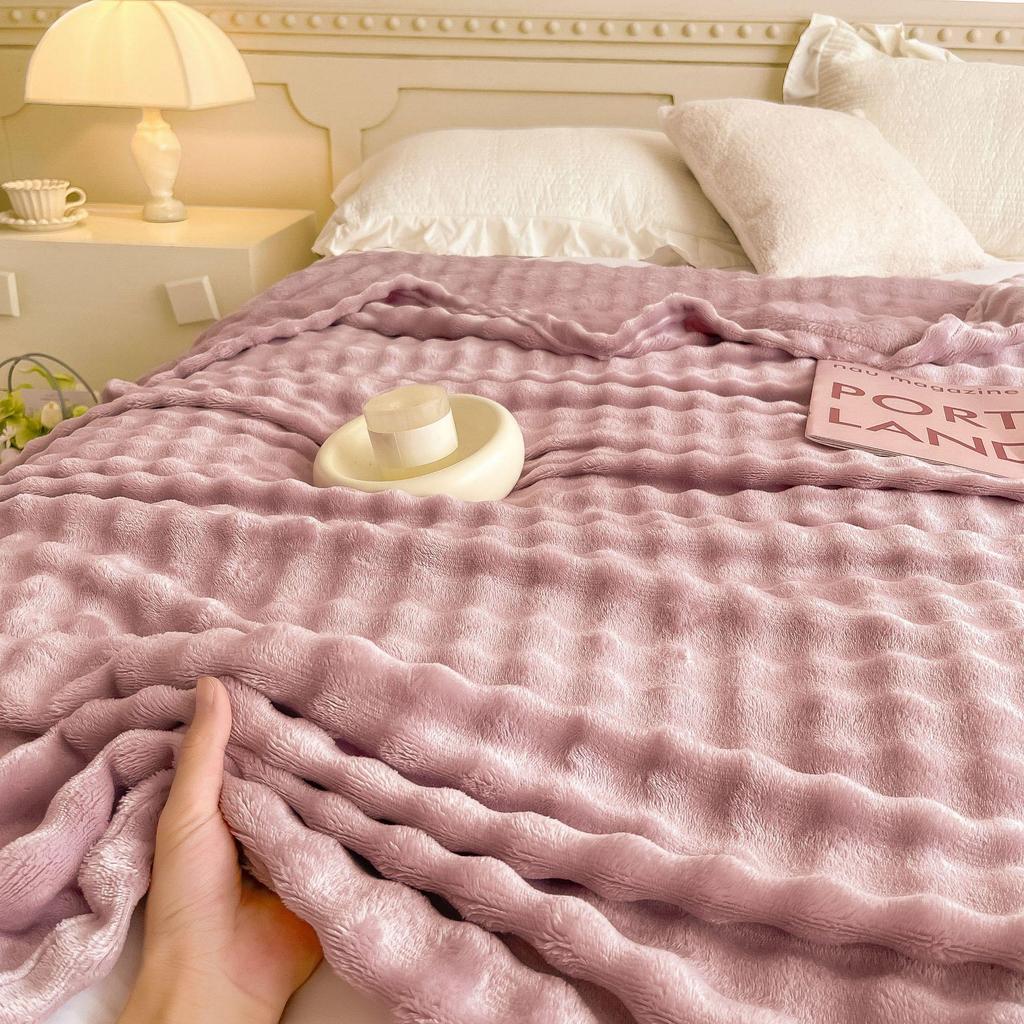 Double-Sided Winter Coral Fleece Flannel Blanket