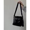 IELGY Ladies Tote Bag All-Match Large-Capacity Black Shoulder Messenger