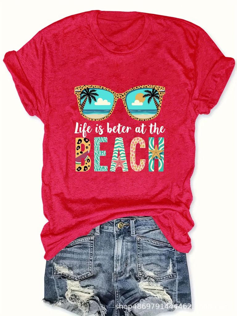 Women's Cross-Border Fashion Round Neck T-Shirt