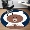 1pc Brown Bear Line Office Round Area Rug, Under Office Chairs Bedroom Living Room Home Decor  a1022115