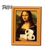 Flexible Magnetic Frames Funny Small Wooden Fridge Magnet Picture Frame, Vintage Oil Painting Pattern Customizable Art Refrigerator Locker for