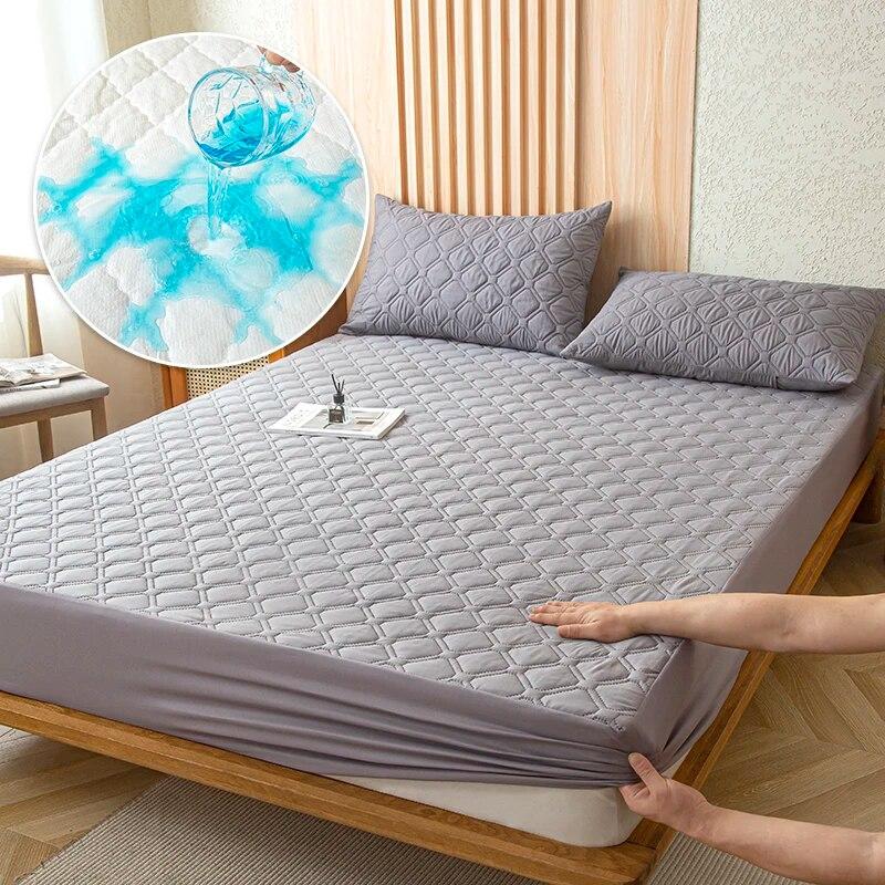 Waterproof Thicken Matter Cover Fitted Sheets Mattress Pad Protector Adjustable Bed Cover Anti-bacterial Bedspread 150/160x200cm