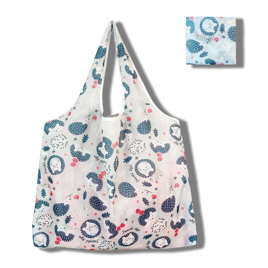 Eco-Friendly Large Capacity Foldable Tote Bag - Creative, Portable, Printed, and In Stock