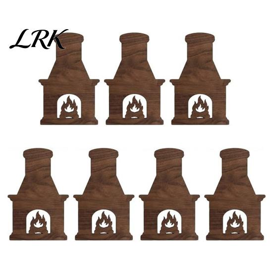 Holiday Wall Hanging Signs 7Pcs 3D Light-Up Wooden Reindeer Christmas Decor with Warm LED Backlight, Peel And Magical Atmosphere Stick Rustic Art for
