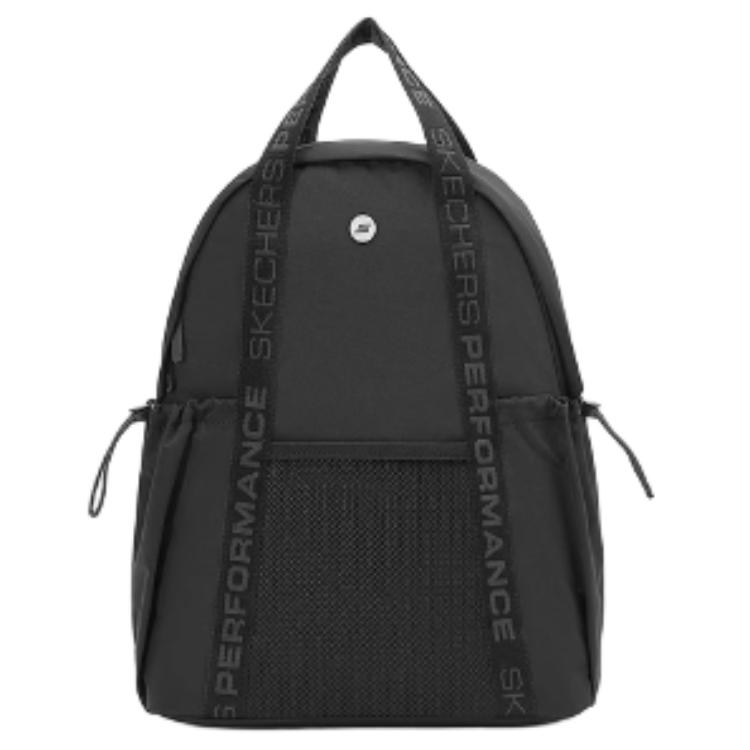 Skechers Sports Series Casual Versatile Zipper Closure Fabric Backpack Medium Unisex backpack Carbon-Black P225U042-0018 Carbon Black