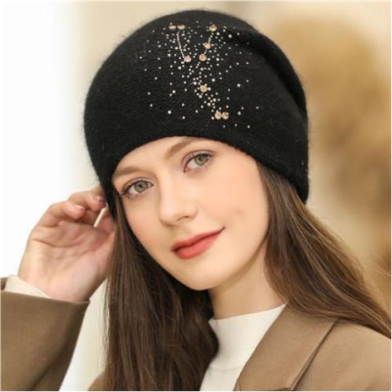 

Женская осенне-зимняя свободная дышащая тонкая трикотажная шапка-тюрбан с защитой ушей чёрный