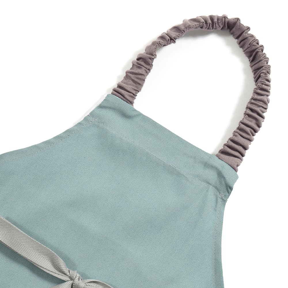 COLORFUL CANDY STYLE Apron In Dull for Boys School Easy To Put On and Take Children's (100-120cm) Turquoise, (Elementary Age), Off, N1255140-NVL
