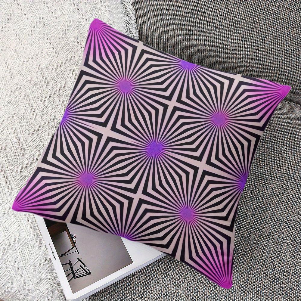 Hypno Bloom Square Jacquard Pillow Cover for Sofa Office Waist Cushion Cover Home Decorative Pillowcase