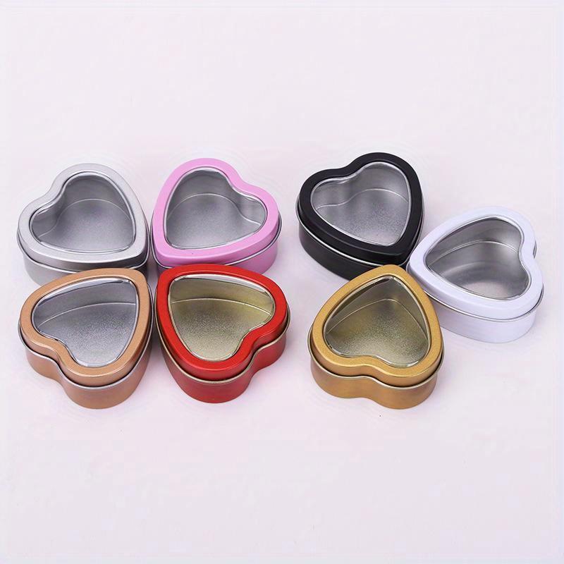 Heart Shape Metal Box Aluminum Tin Jar for Cream Balm Nail Candle Cosmetic Container Refillable Tea Cans Candy Packaging Box