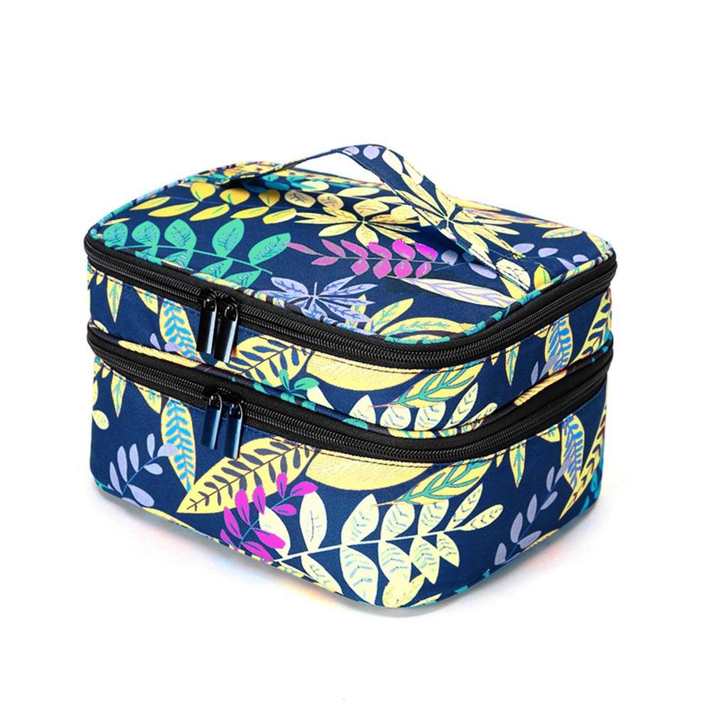 Cosmetic Bag with Carry Handle | Portable, Lightweight, Multi-Compartment Nail