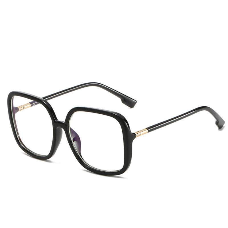 

Oversized Square Glasses Frame Men Women Eyewear Big Glasses Optical Myopia Spectacle with Diopters Minus -1.0 -1.5 -2.5 To -5.0 0 чорний