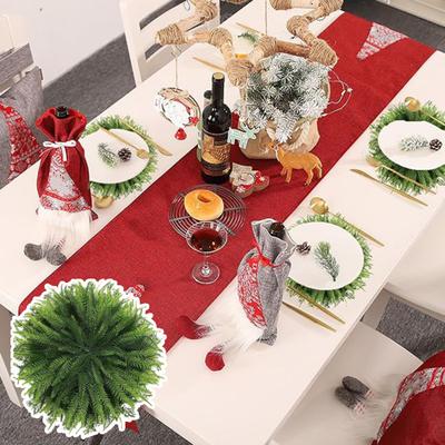 Tischset aus künstlicher Zeder, dichte Zweige, wiederverwendbar, hitzebeständig, Feiertag, Thanksgiving, Weihnachten, Party-Tisch