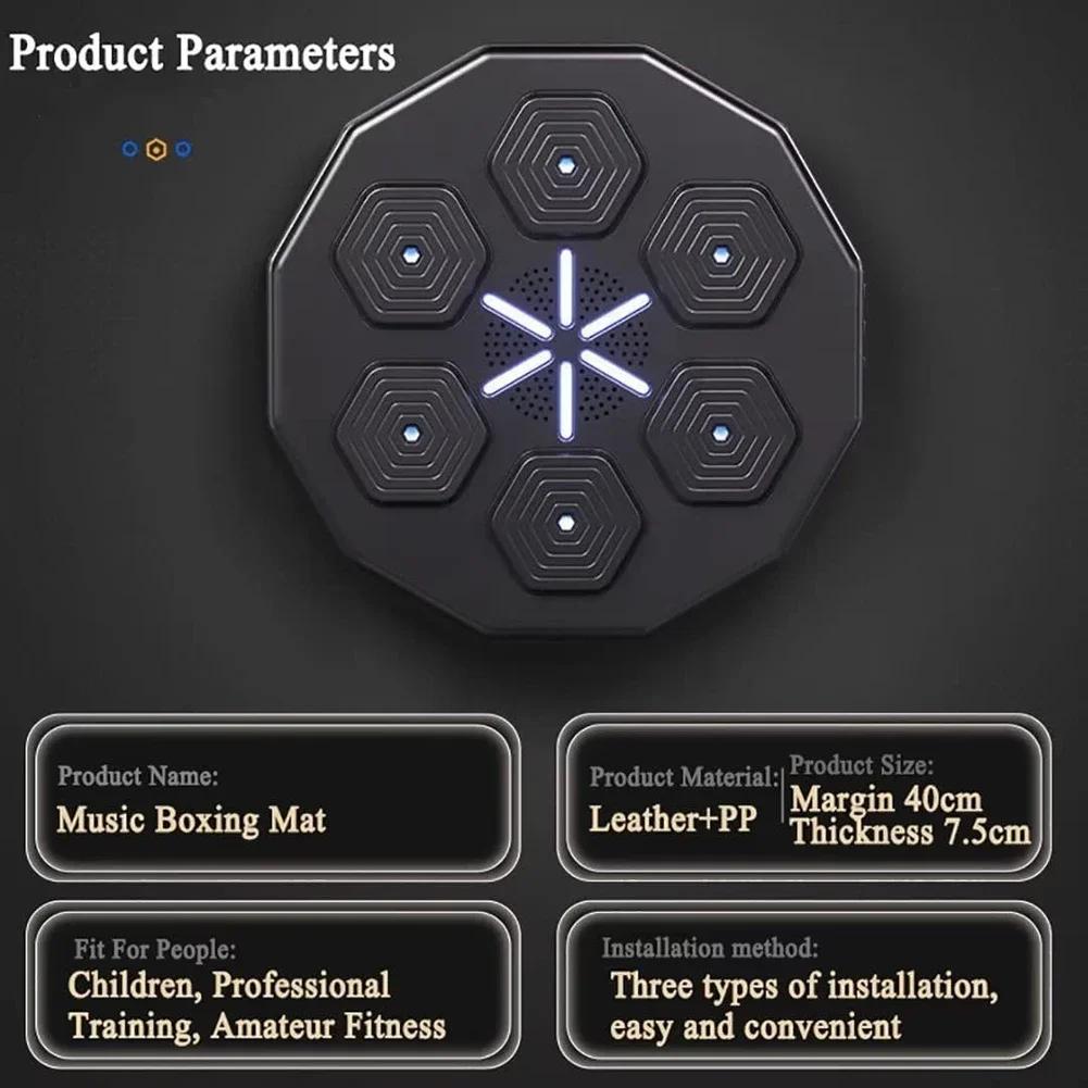 Smart Music Boxing Machine Wall Target LED Lighted Sandbag Relaxing Reaction Training Target for Boxing Athletic Activities  Practical Use