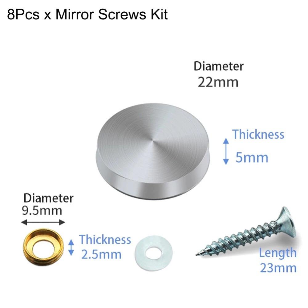Home Improvement Stainless Steel Mirror Nails Screw Cap Silver 16/22/25mm Screws Decorative Cap Decoration Screw Covers Mirror