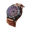CURREN 8225 Men's Large Dial Watch with Three-Eye Design and Leather Strap