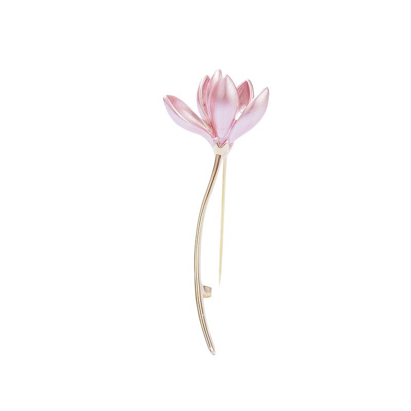 Lady Charm Lotus Flower Brooch Pins for Women Girls Plant Label Pin Hat Suit Coat Fashion Accessories
