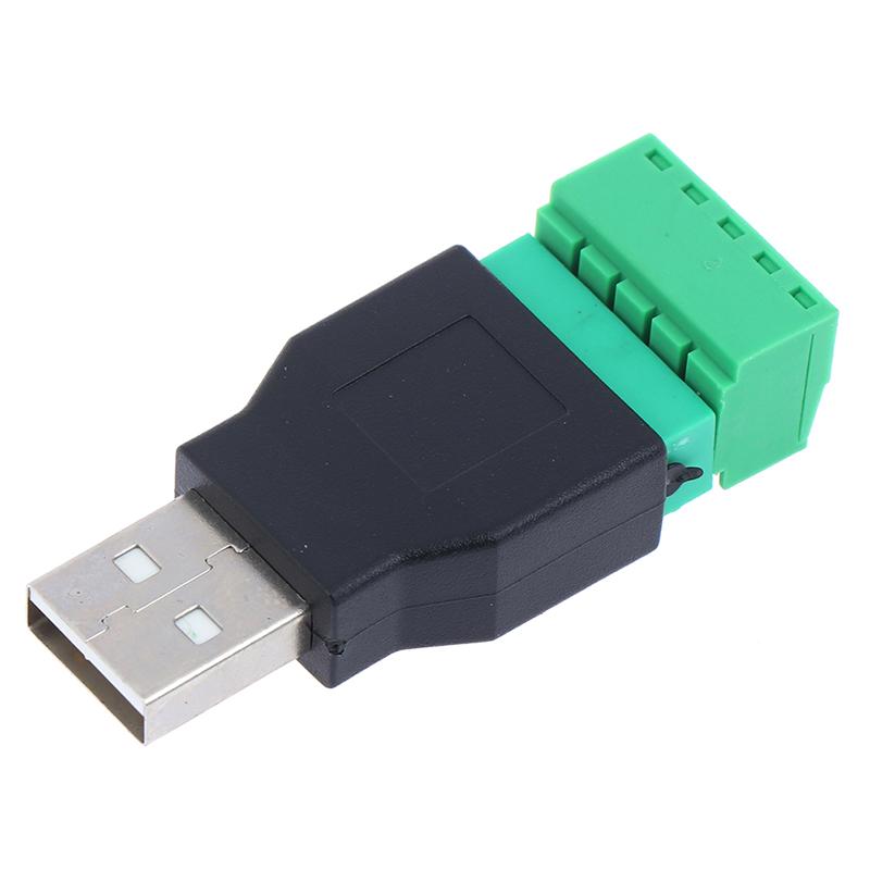 

Usb 2.0 Type A Male To 5P Screw W/ Shield Terminal Plug Connector Adapter