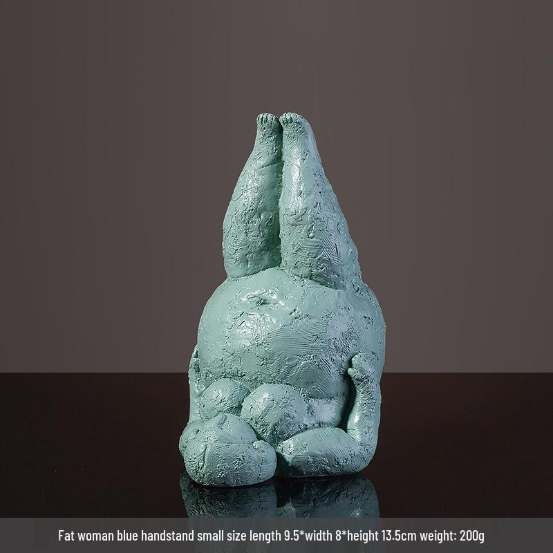 Abstract Yoga Sculpture: Elegant Curvy Woman Artwork for Home Decor