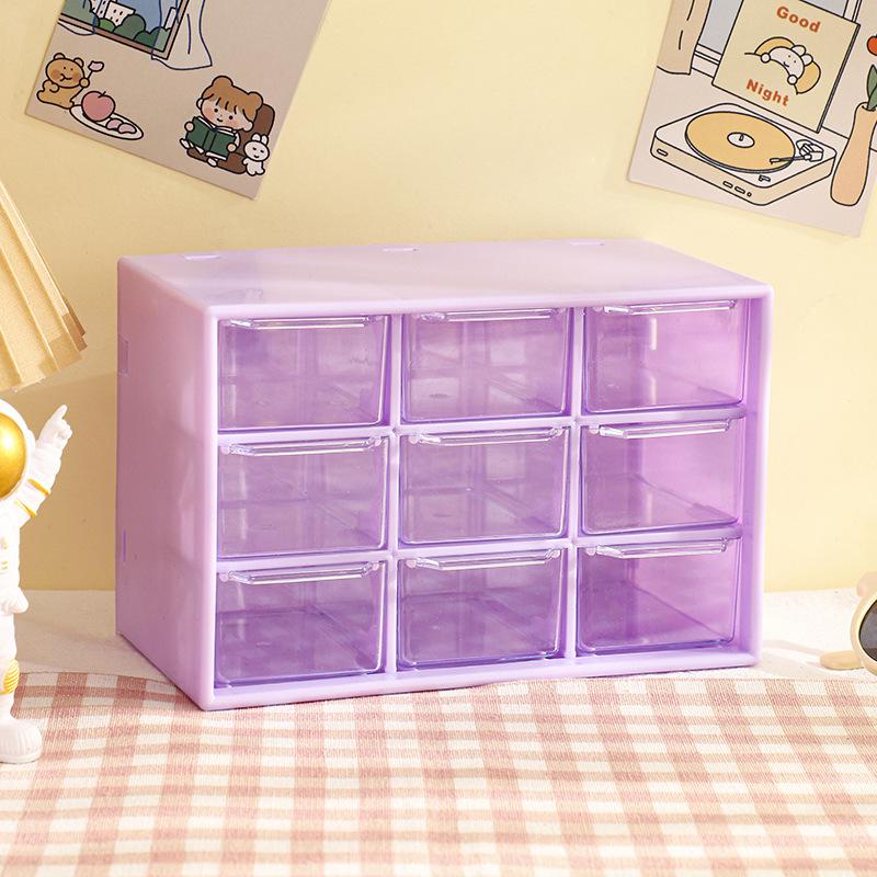 Transparente Desktop-Schreibwaren-Aufbewahrungsbox Schubladenregal Mehrschichtiger Organizer Schreibtisch Schmuck Kosmetik Aufbewahrungsboxen Home-Organisatoren