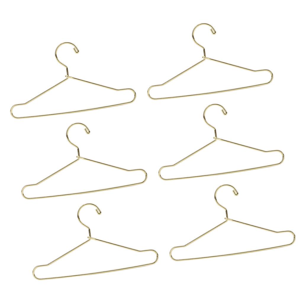 10Pcs Doll House Clothes Hanger Stainless Steel Cute Doll Garment Hanger Outfit Holders 100mm