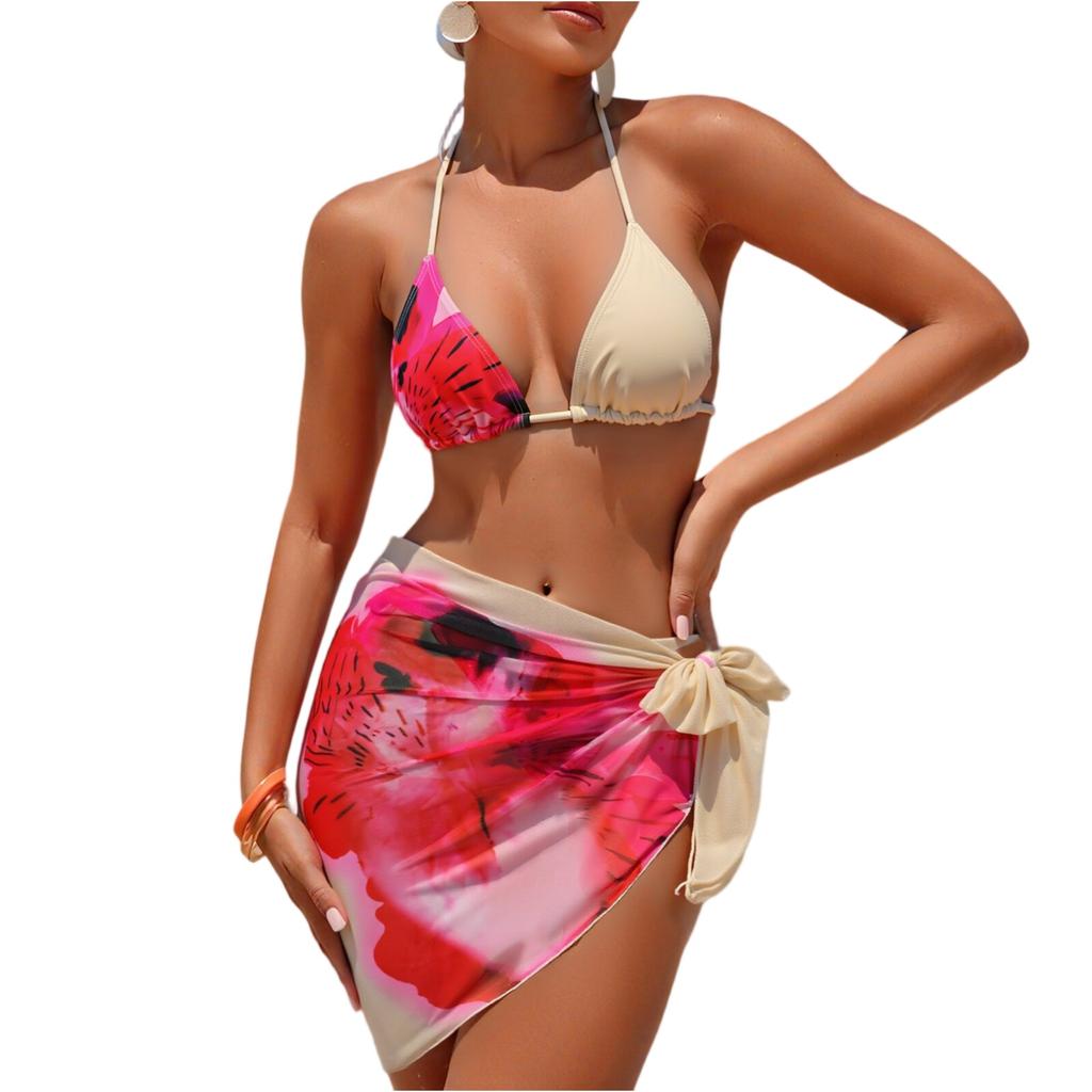 Women's Split Three-Piece Bikini Swimsuit Sport Swimsuit