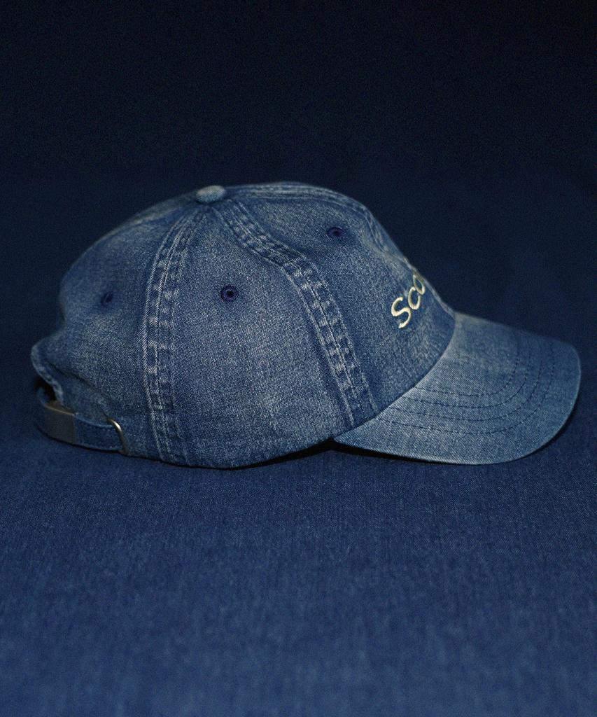 SCOUPE Logo Vintage Denim Ball Cap_Light Blue