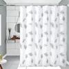 Leaf Pattern Waterproof Anti-Mould Shower Curtain For Family Bathroom And Hotel, Plastic Bathroom Curtain For Bathtubs Decor
