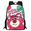 Strawberry Bear School Bag High Definition Printing Multi-Function Oxford Lightweight Backpack