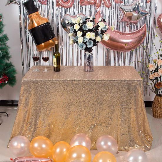 Tablecloth Round Shape Stunning Sequins Reusable Tablecloth Scratch-Resistant Breathable Stain-Resistant Table Cover