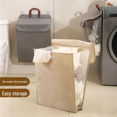 Wall-Mounted Foldable Laundry Hamper - Bathroom & Toilet Clothes Organizer