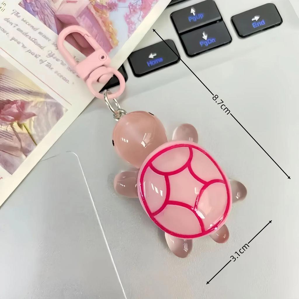 Cute Glow in The Dark Turtle Keychain for Women Girls Backpack Pendant Colorful Tortoise Keyring Student DIY Accessories Gift