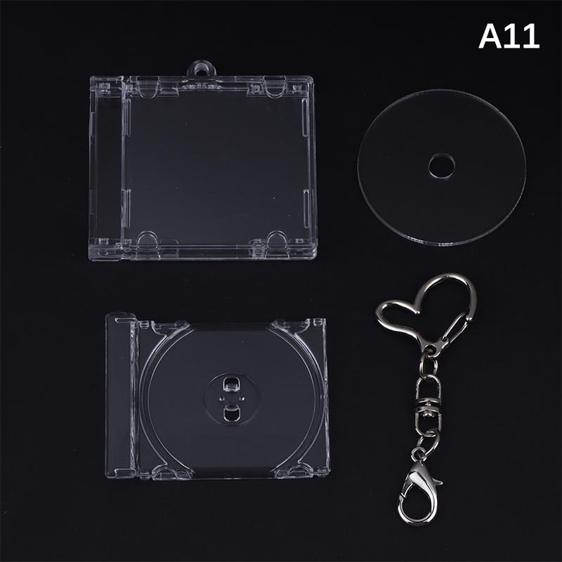 Mini Cd Keychain Album Cases Plastic Cd Cases Clear Dvd Cover Bulk Dvd Jewel Keyring Music Blank Mini Compact Disc Holder
