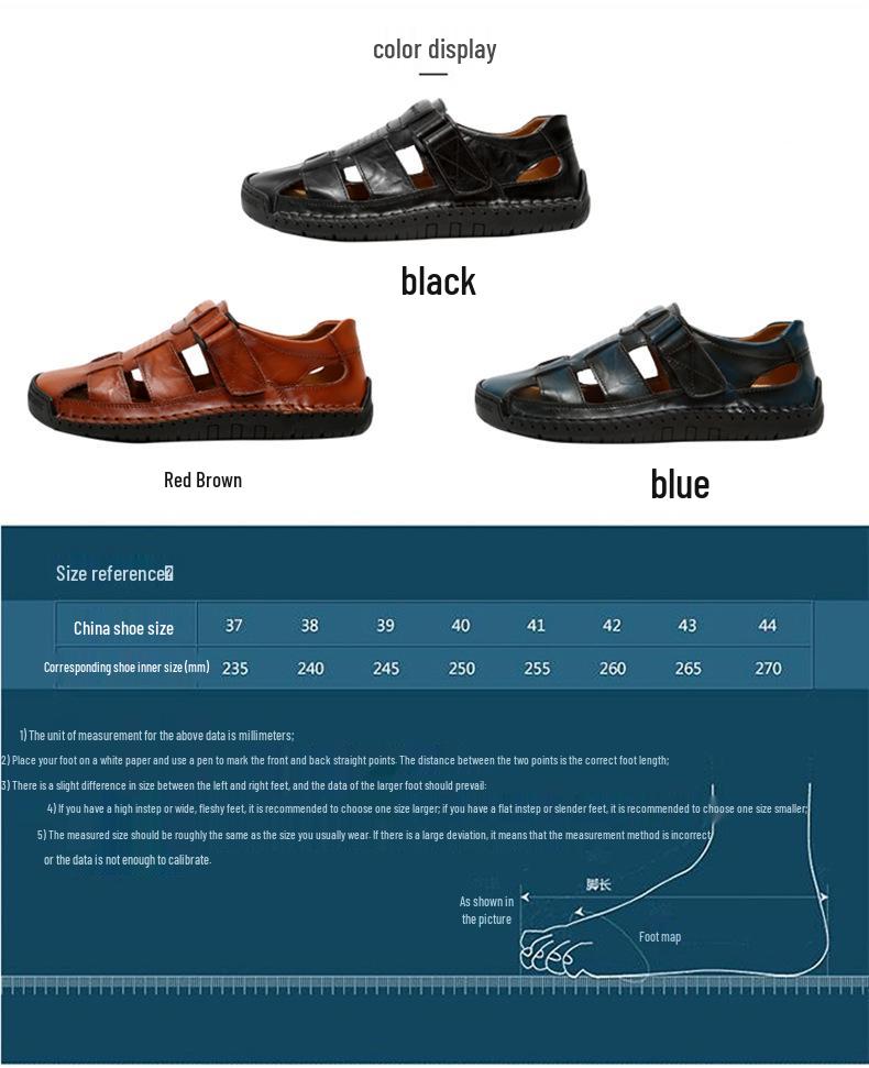 2024 Spring Men's Microfiber Leather Sandals: Closed-Toe, Breathable, Lightweight, and Portable