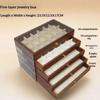 Five Layer Wood Grain Jewelry Box Multi Grid Drawer Storage Case For Earrings Rings Necklaces Bracelets Desktop Organizer