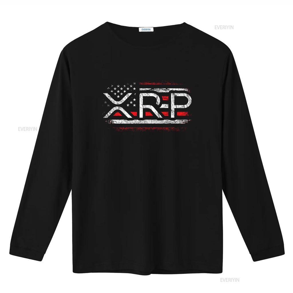 Crypto Currency XRP Cryptocurrency American Flag T ShirtMen and women can wear black shirts gifts Age M L XL 2XL 3XL 323XL