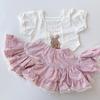 Meia Saia Feminina Estilo Coreano Primavera Verão Renda Versátil Babado Saia Curta Infantil
