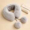 Pom Pom Tie Fur Collar Scarf Soft Plush Fluffy Neck Warmer New Pom Pom Scarf  Women