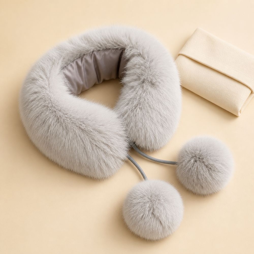 Pom Pom Tie Fur Collar Scarf Soft Plush Fluffy Neck Warmer New Pom Pom Scarf Women