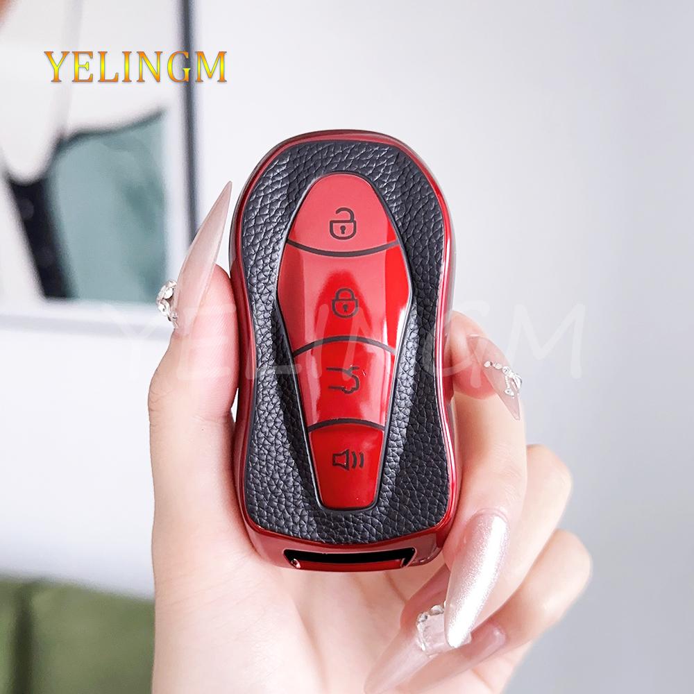 Tpu Leather For Geely Azkarra Tugella Fy11 Atlas Pro New Emgrand Gs X6 Suv Ec7 Car Remote Key Case Cover Keychain