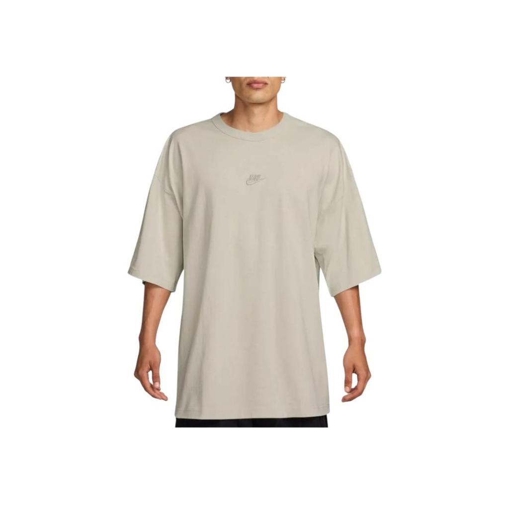 Nike Solid Color Loose Fit Drop Shoulder Round Neck Short Sleeve T-Shirt Men Tops Light-Bone HF9607-072