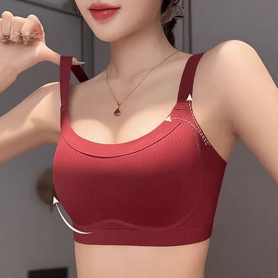 Seamless Plus Size Bra Wireless Bras for Women Full Cup Bra Sexy Underwear Red Color Brassiere M-3XL