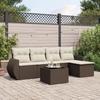 VidaXL Garden Lounge Set with Cushions 6 Pcs, Patio Sofas, Patio Furniture Set, Outdoor Furniture, Brown 3221302
