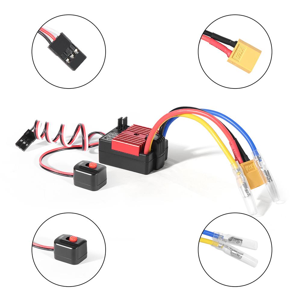 HG1060 60A Waterproof Brushed ESC 3 Modes Switch Mode BEC 6V 3A Auto Throttle Calibration For 1 10 RC Crawler Offroad Vehicle