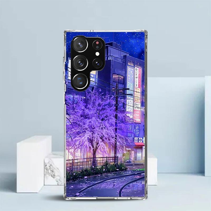 Anime Aesthetic Scenery Phone Case For Samsung Galaxy S24 S25 Edge S26 Ultra S22 S23 Plus S21 + S20 FE Soft TPU Back Cover Galax