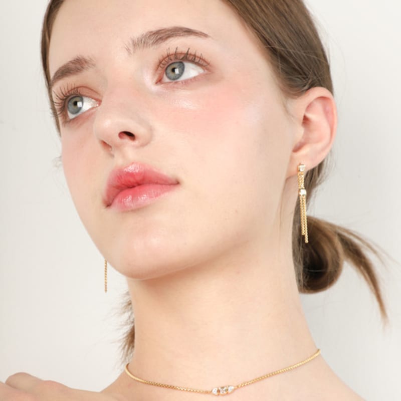 Dfarbe Gold Moissanite Trillion Drop Earrings
