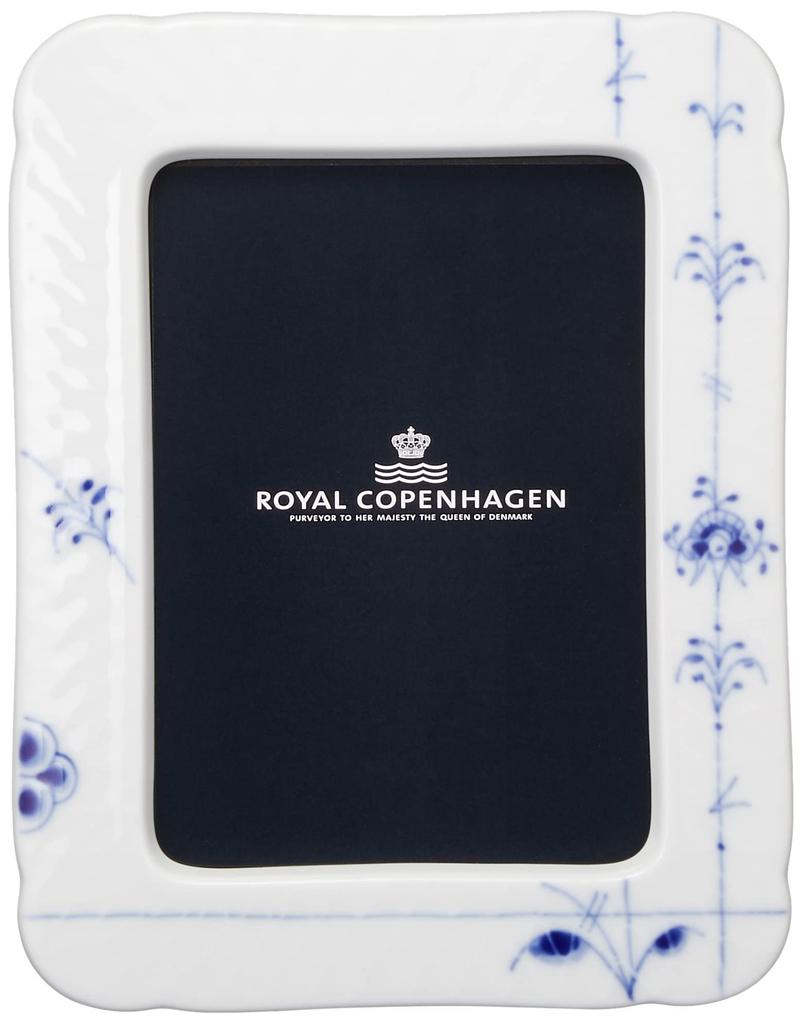 [Oficjalny Import] Royal Copenhagen Niebieska Palmeta Ramka na Zdjęcia, Prezent Ślubny, 1017430