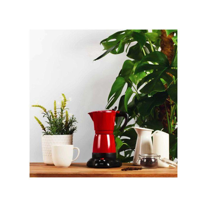 Cafetière Italienne Électrique Rouge 6 Tasses